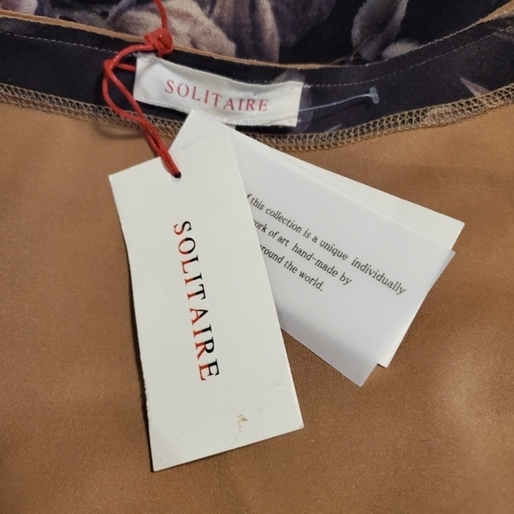 EUC Solitaire Faux Suede Type Feel Floral Print Duster Size Medium, Classic - Picture 6 of 10